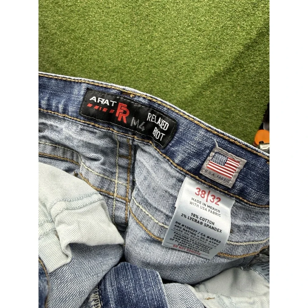 Ariat FR Jeans Mens 38x32 Blue Flame Resistant M4 Low Rise Bootcut Workwear Y2K